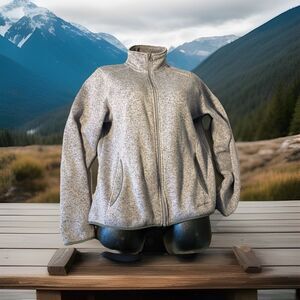 Eddie Bauer Women's Full Zip Jacket Gray XL with Pockets Camping Hiking